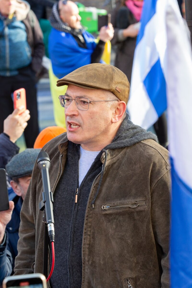 Иноагент Ходорковский выступает на акции, организованной РДО, 2023 г. / Фото из телеграмм-канала РДО