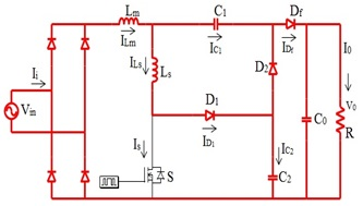 Рис.2. Состояние конвертера из [1] непосредственно перед включением ключа S.