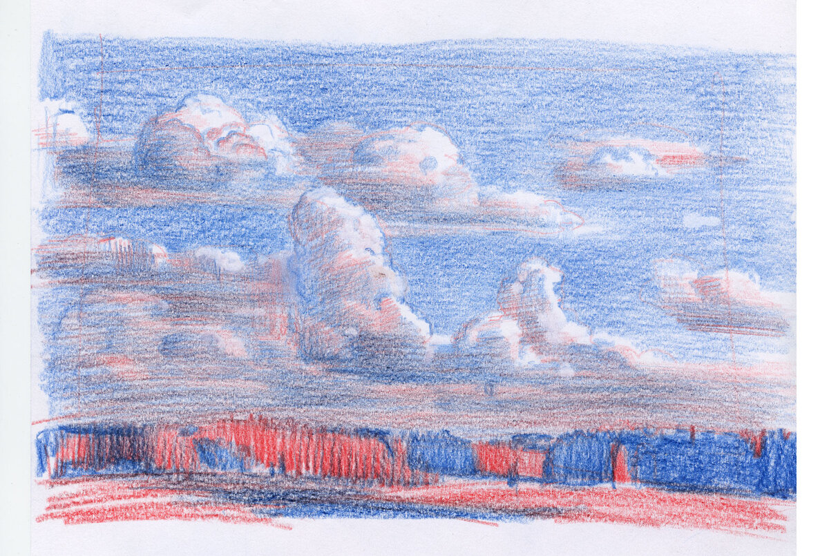 Как нарисовать облака акварелью