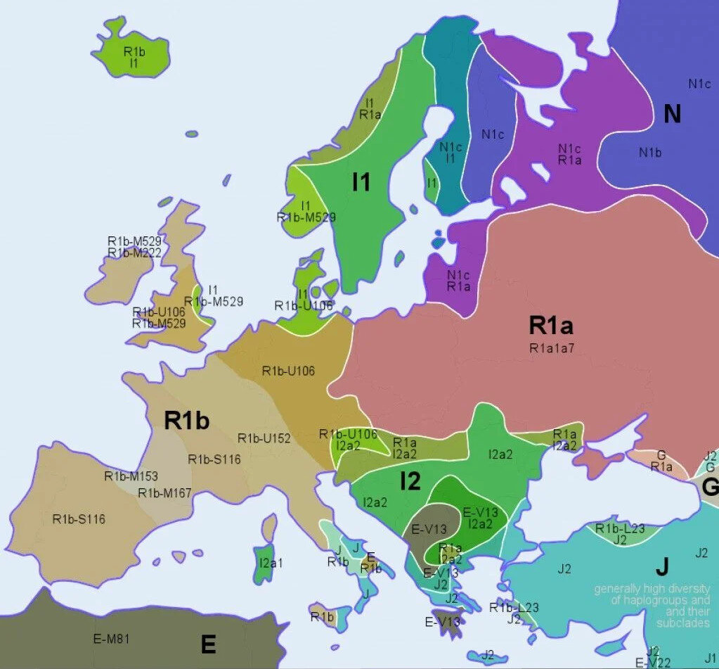Гаплогруппы россии карта