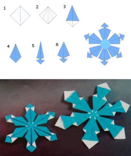 Как сделать объемную восьмиконечную звезду - снежинку из бумаги