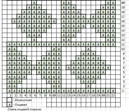 Схема к узору бантики и ромбики