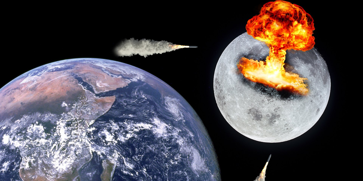 Что будет если сбросить ядерную бомбу на Луну?
