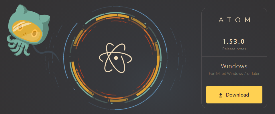 Рис. 1. Страница установки Atom для Windows