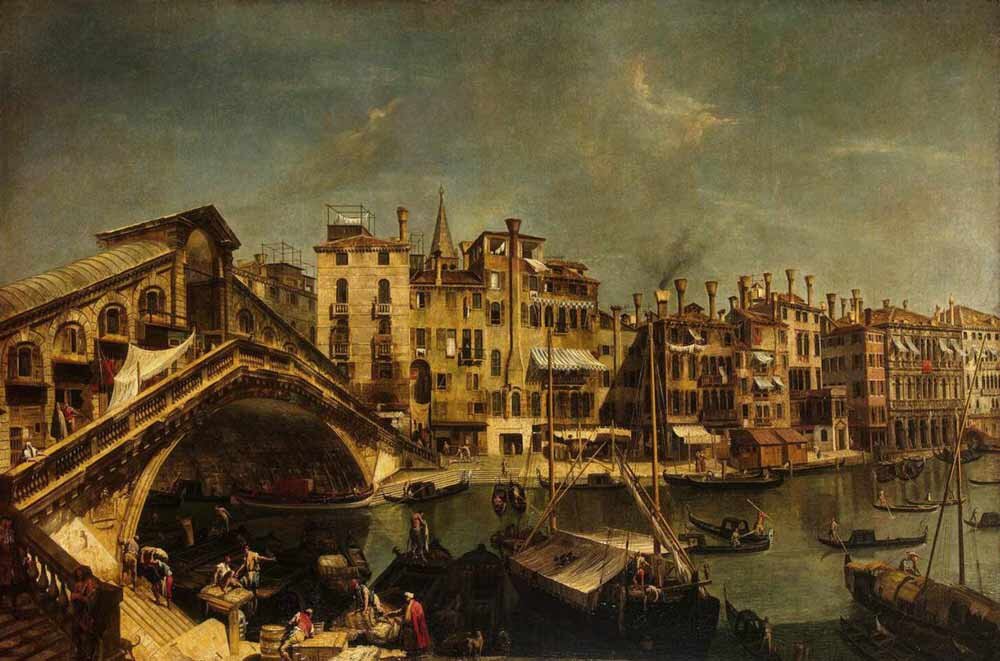 MaHuaf-W1299 at the rialto bridge Раскраска по номерам на холсте Настенная картина для гостиной