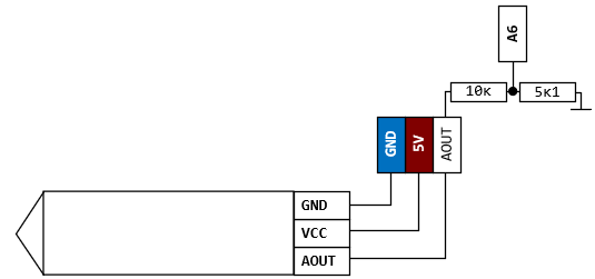 Схема подключения емкостного датчика влажности к Arduino