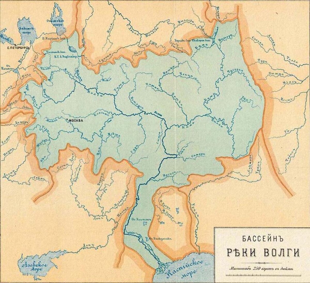Граница водосборного бассейна реки Волга