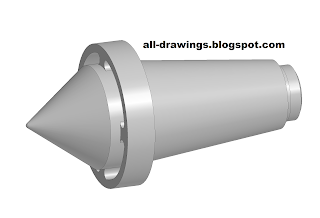 3D модель и чертеж конической вставки выдувной машины ПВУПИ-1Р-С