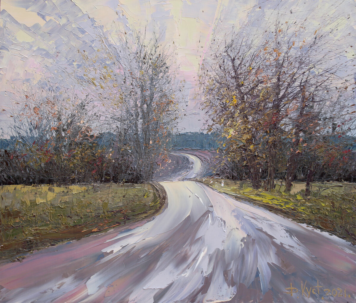 Дмитрий Кустанович. Из серии «Этюды за рулем», 60×70 см, 2021