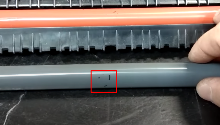 Фото 4. Не запекшийся тонер на термопленке