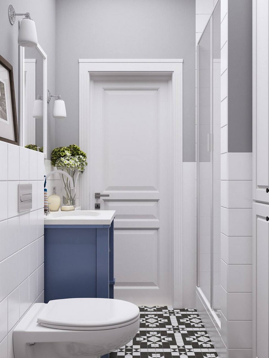 Кухня-гостиная, спальня, прихожая и полноценное рабочее место. Студия 28 кв.м. в монохромной палитре