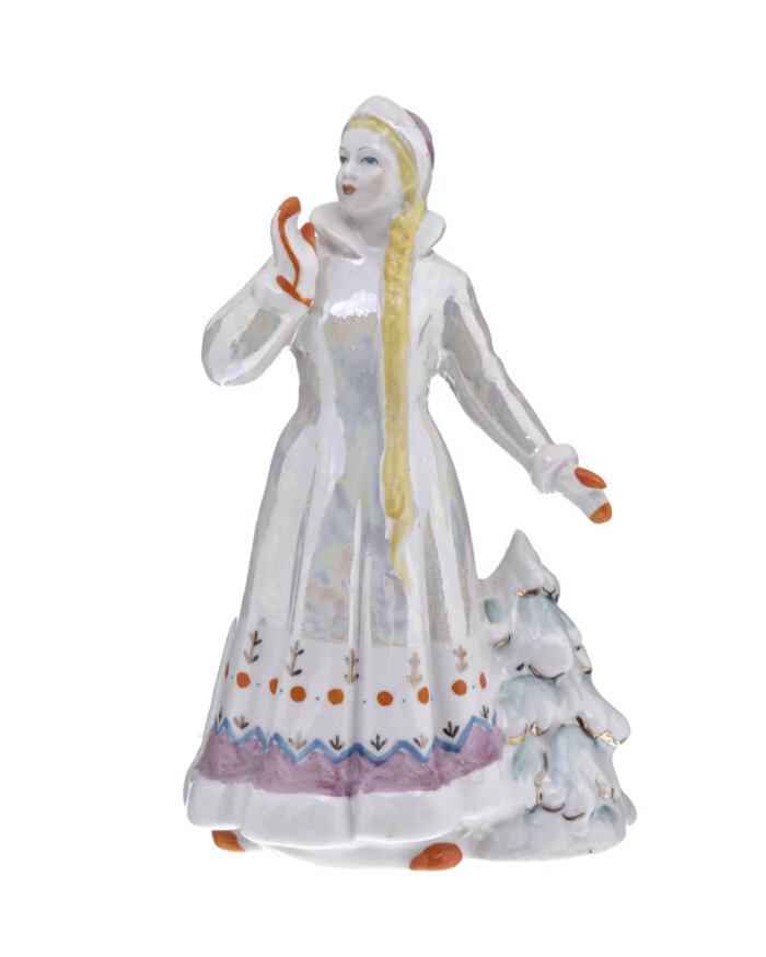 Статуэтка «Снегурочка», Дулёво, 1969-е. Скульптор Н.А. Малышева, роспись Г.А. Сидоров