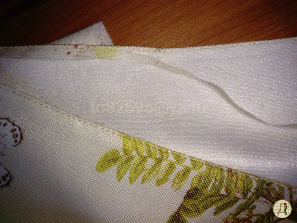 Обработка боковых сторон шторы. Фото автора