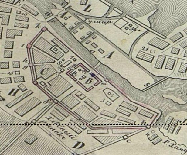 Острог и кремль. Тула 1741 год (retromap.ru)