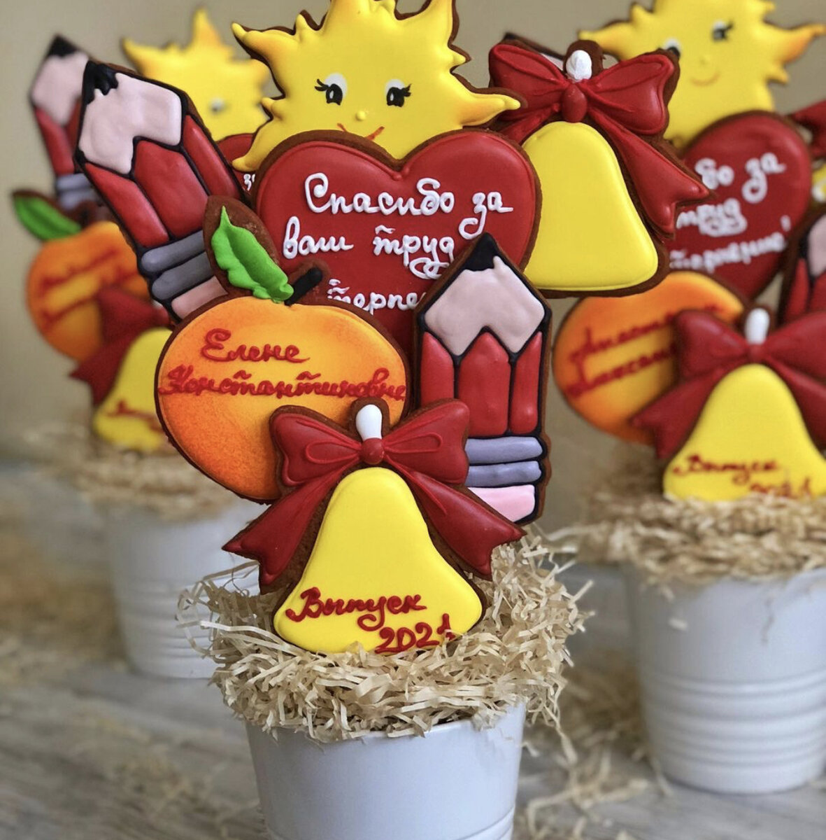 Букет для учителя из пряников 