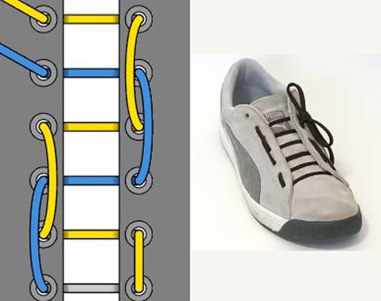 Как красиво завязать шнурки на кроссовках фото