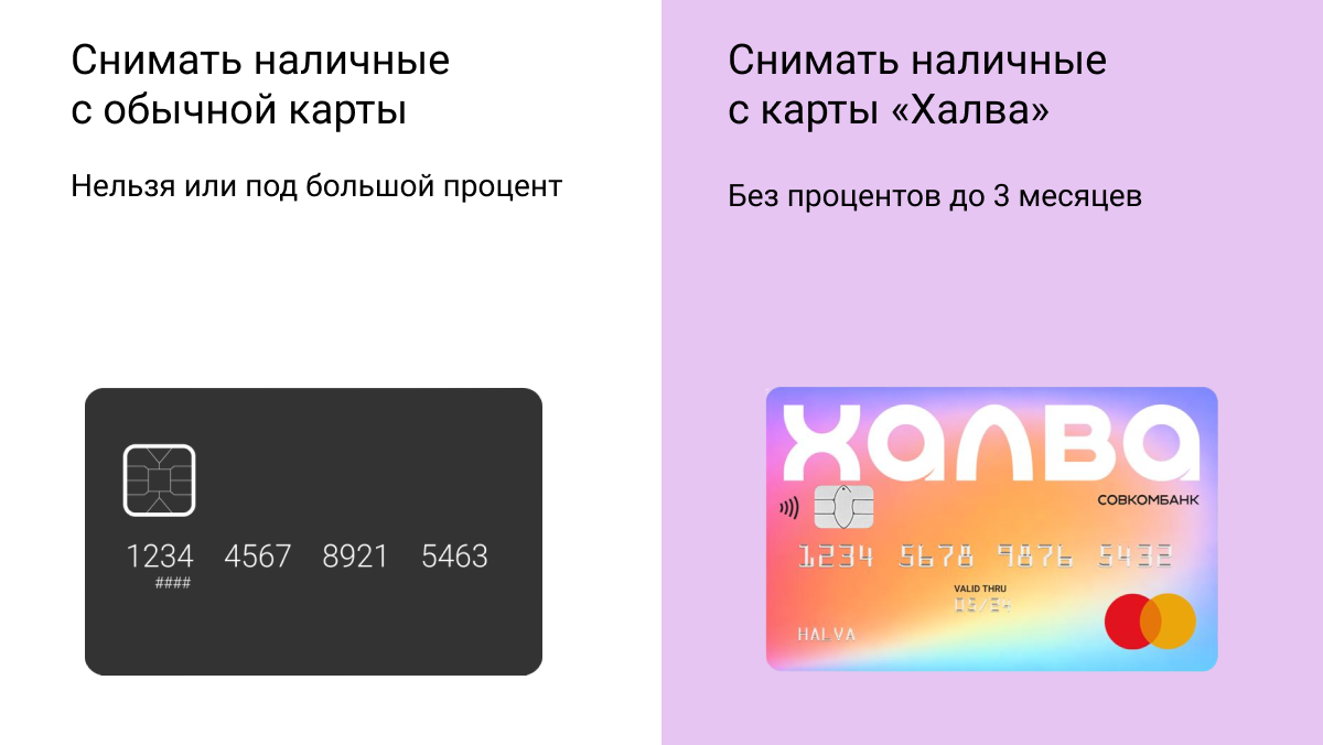 Карты рассрочки со снятием наличных без процентов