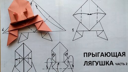 Оригами из бумаги Прыгающая лягушка | Оригами из бумаги Прыгающая лягушка | By Game Julia