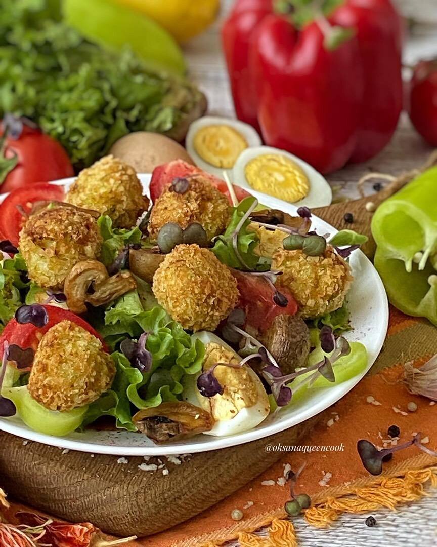 Крабово -сырный салат шариками