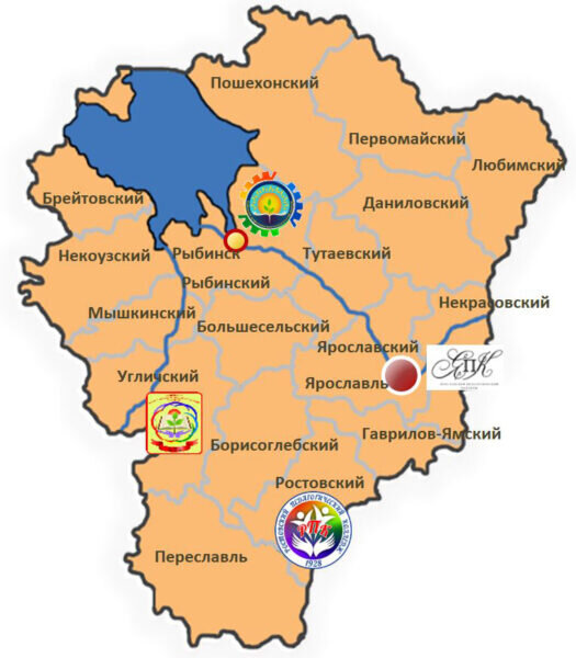    Педагогические колледжи на карте Ярославской области
