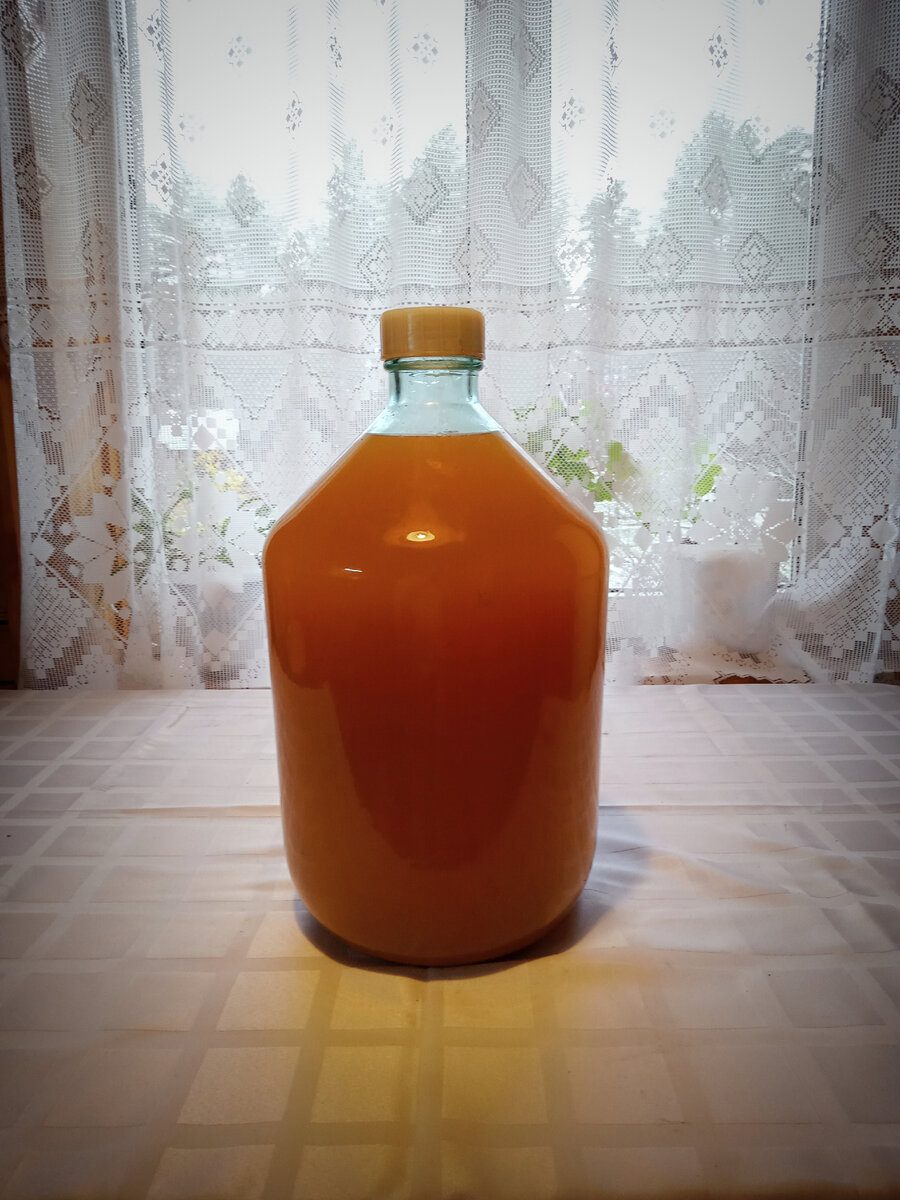 Это начало: то, что отжалось из яблочного жмыха и заквашивалось 70 дней. Теперь 3 месяца будет выстаиваться