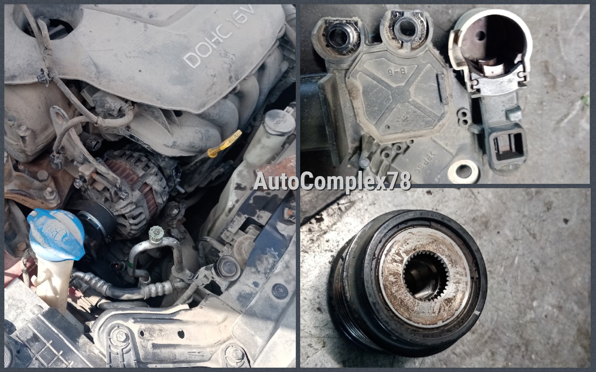 Замена обгонной муфты и перепайка щеток генератора