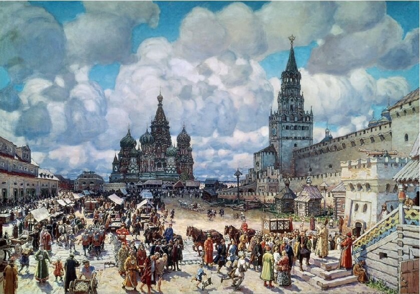 Красная площадь середины XVII века в представлении художника А. Васнецова