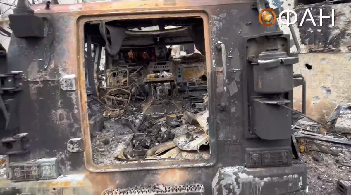 Сгоревший украинский бронеавтомобиль Козак-2, Запорожский фронт