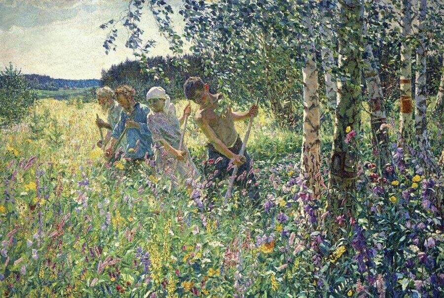 Источник: muzei-mira.com. Аркадий Пластов «Сенокос» (1945)