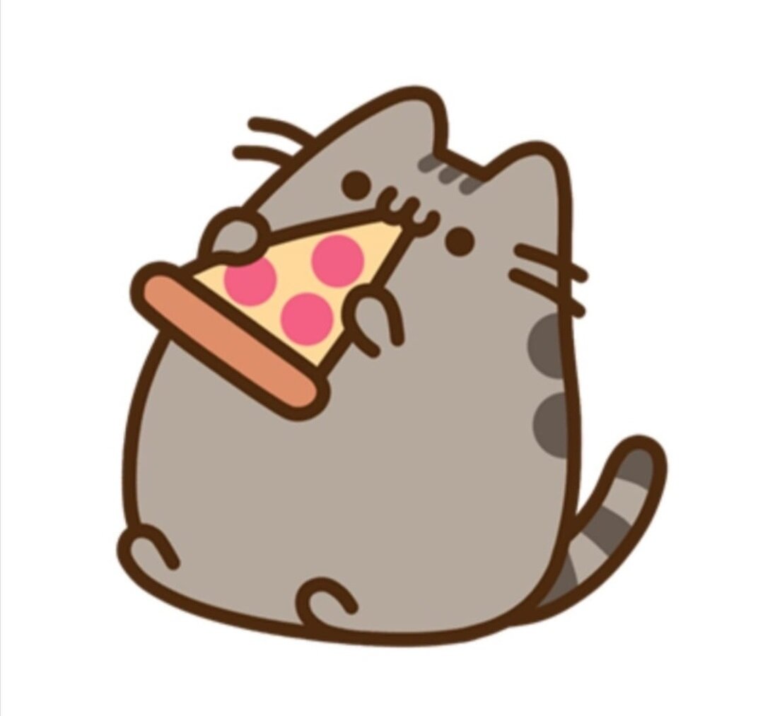 Кот Пушин с пиццей
