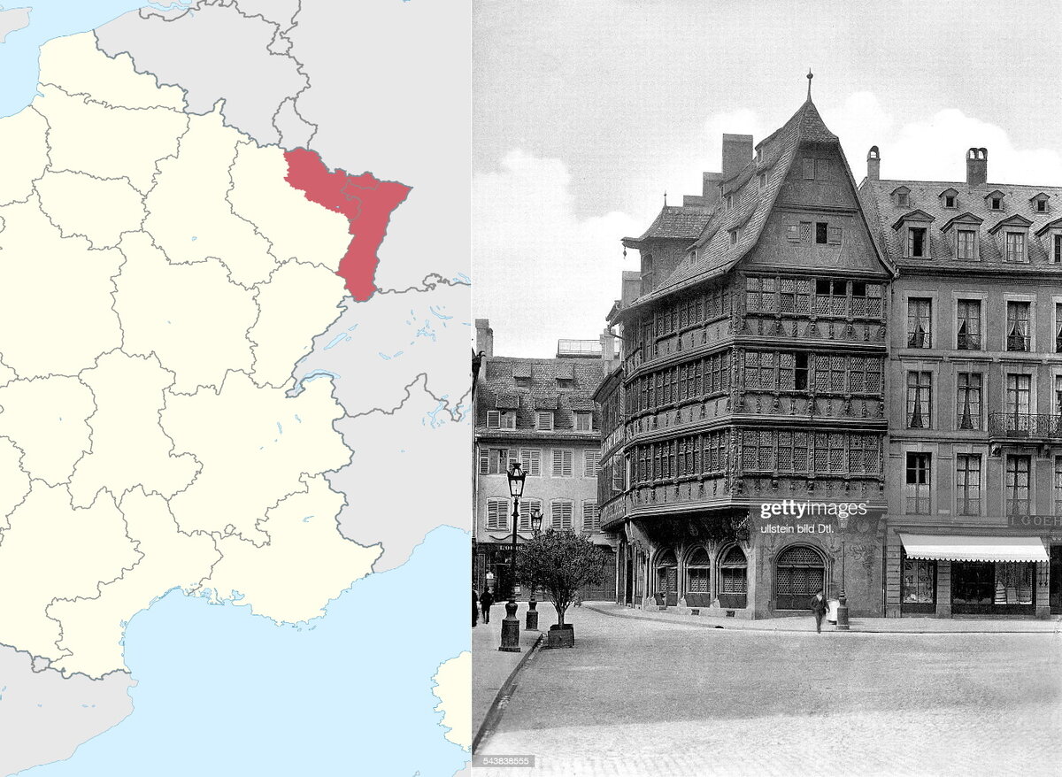 Эльзас-Лотарингия на карте