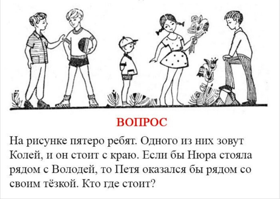 Пять ребят. На рисунке пятеро ребят одного из них зовут Колей. Детские загадки советских времен. Загадки для детей в Советском Союзе. Назовите по именам вот пятеро ребят.