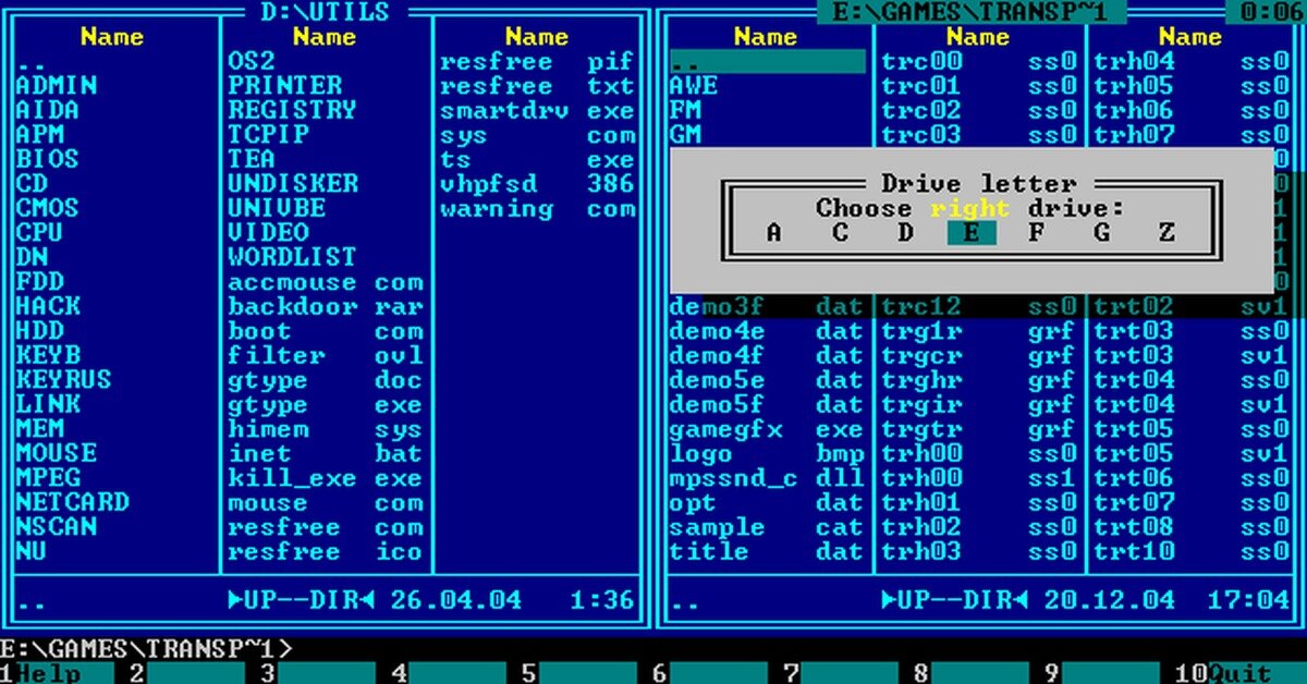 Операционная система Norton Commander