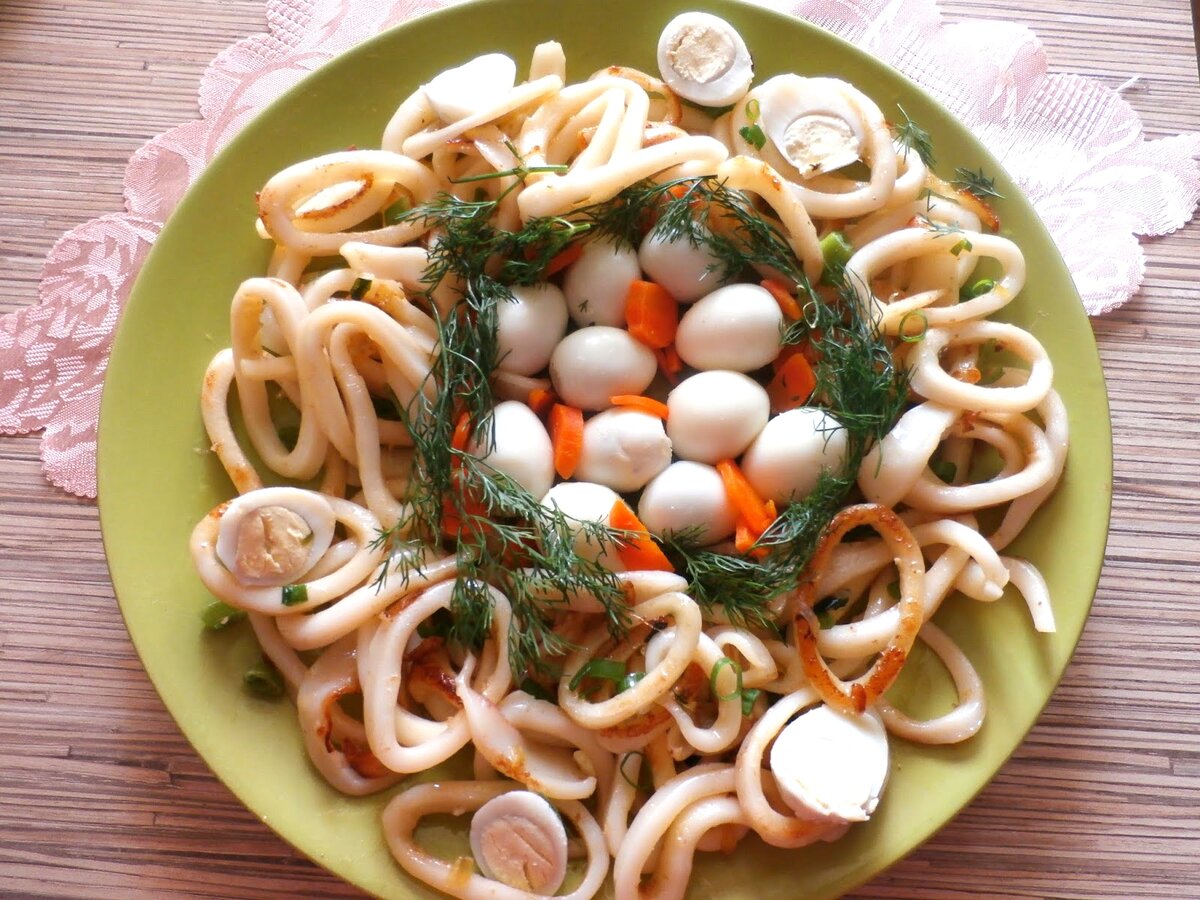 Закуска из кальмаров