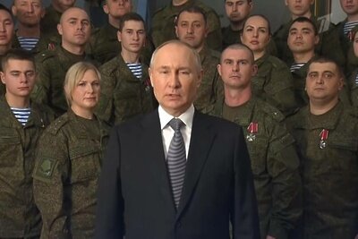    Новогоднее обращение 2023 Президента РФ Владимира Путина ©Скриншот