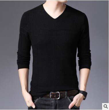 Пуловер мужской с треугольным вырезом