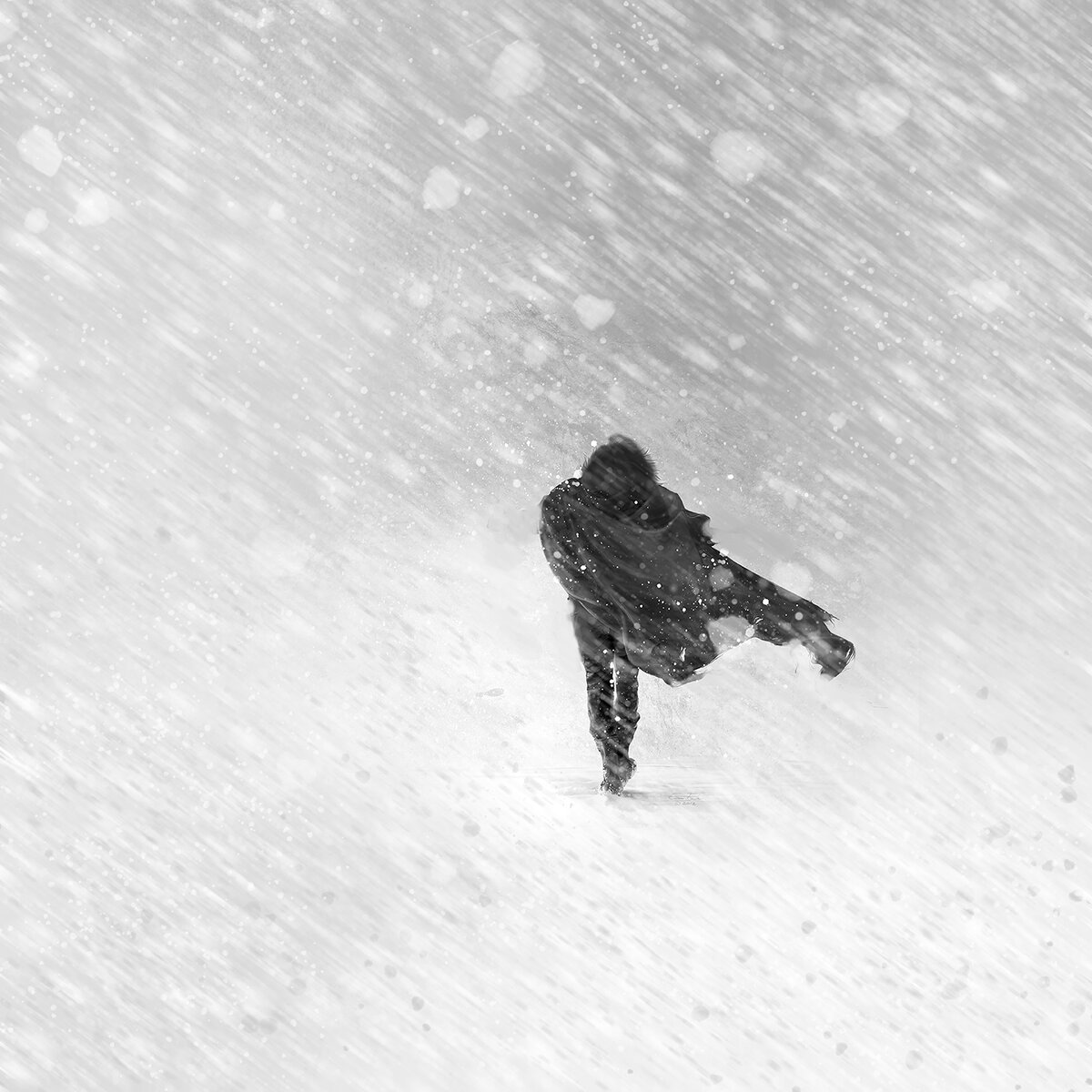 Человек в снежной Буре