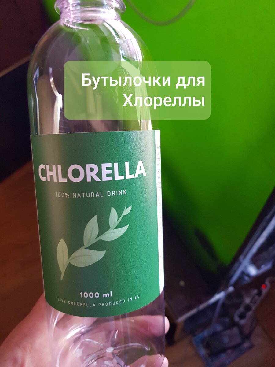 Бутылочка для витаминного и целебного напитка с живой микроводорослью Хлорелла