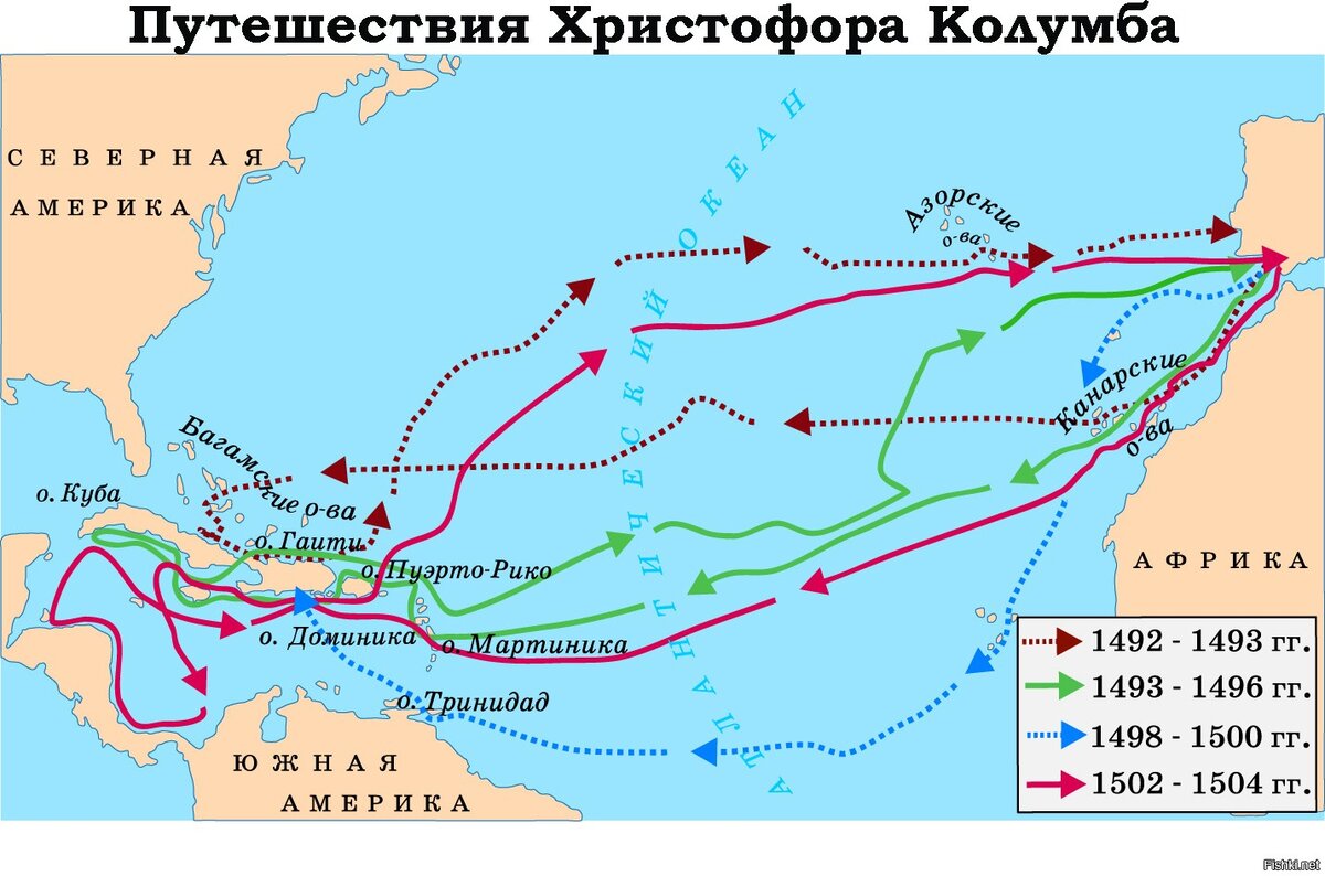 Карта мира колумба