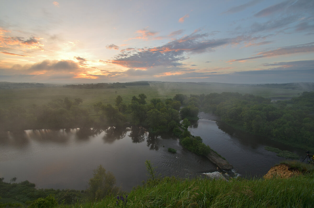 Река Красивая Меча, Тульская область. Вид с Ишутинского городища