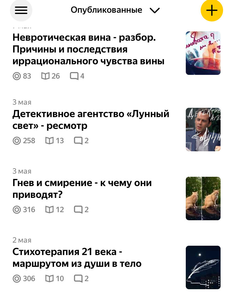Мои первые статьи. Ей-Богу, первый месяц было не более 150 показов и буквально парочка прочтений