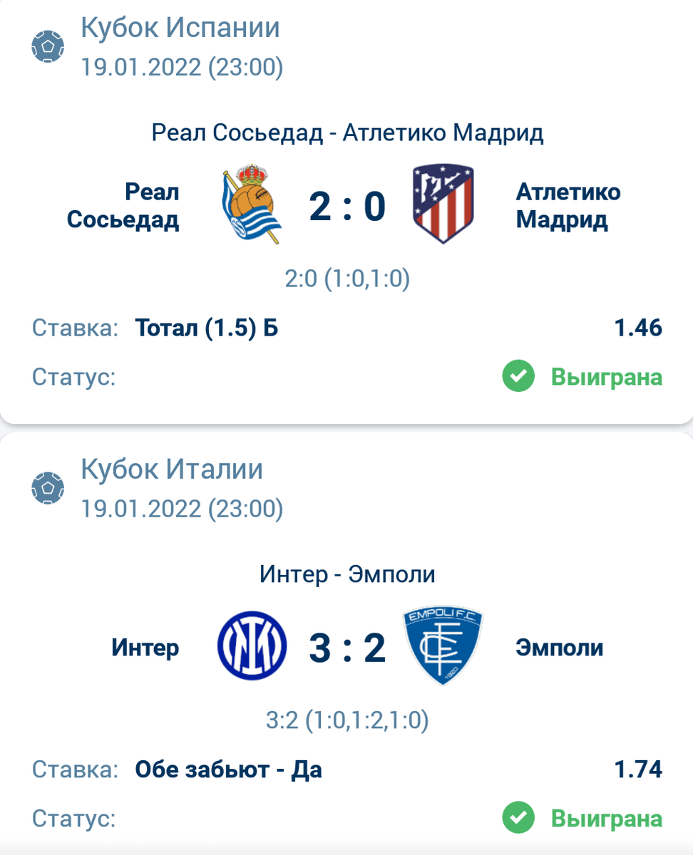 Кубок Испании. Кубок Италии