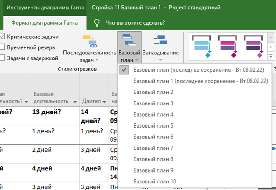 Базовый план проекта в ms project MS Project. Урок 11. Базовый план Часть 3 Работа с несколькими базовыми планами 