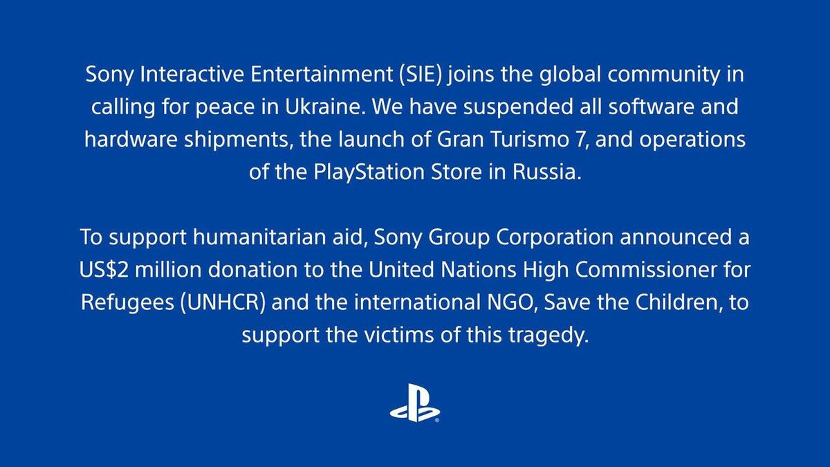 Официальное заявление PlayStation  в Твиттере.