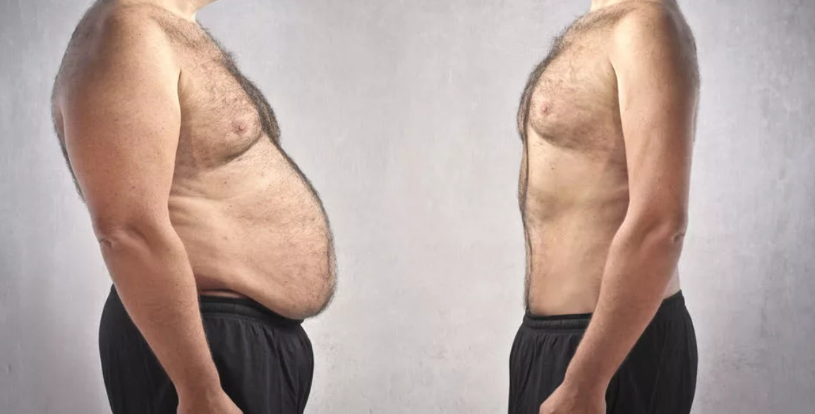 Причины похудения у мужчин. Мужской живот с жирком.