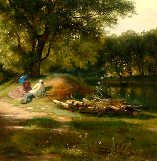 Шишкин И.И., «Летний полдень у реки», конец 1870–х, фрагменты
