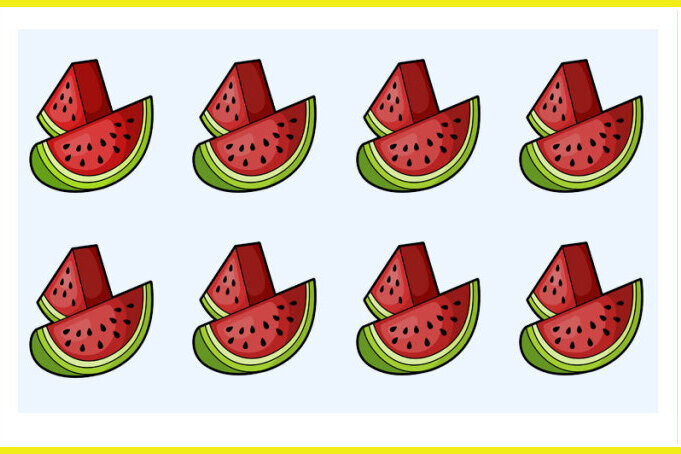     Сложный визуальный тест для людей с исключительным зрением: найдите арбуз, отличающийся от остальных