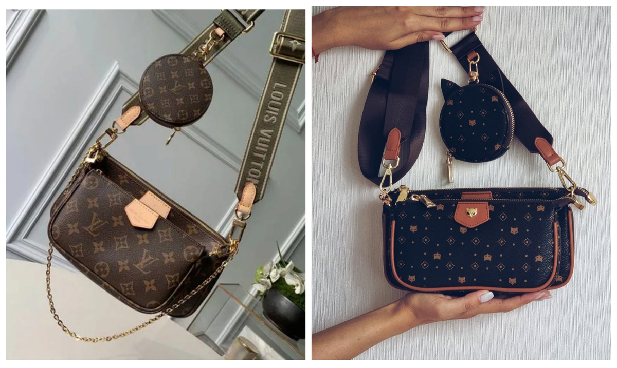 Слева — сумка, которая вдохновила, справа — сумка, которую купила 