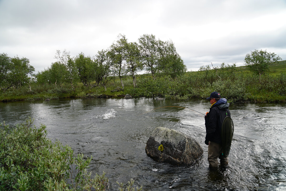 Во время вываживания кумжа ведет себя совершенно непредсказуемо.