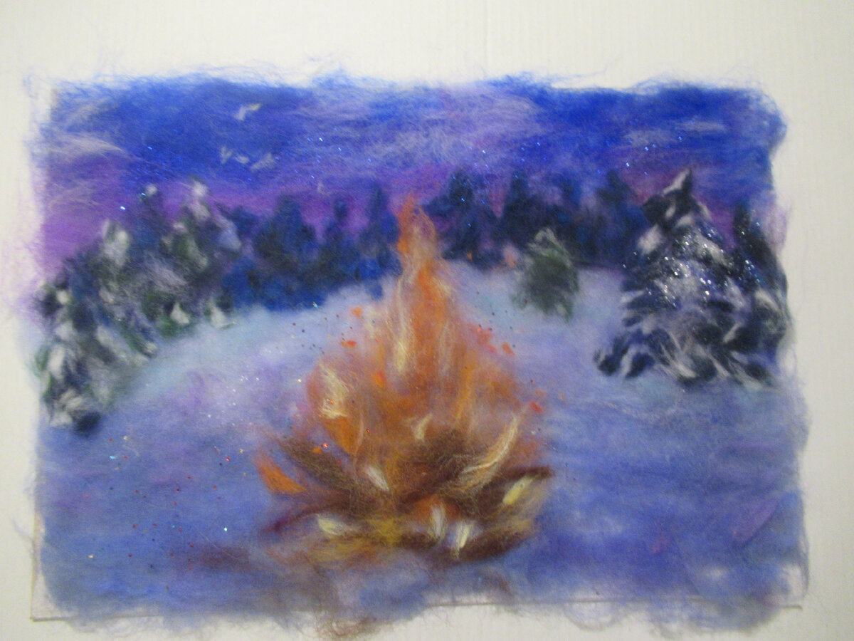 Одна из моих картин шерстью для настроения